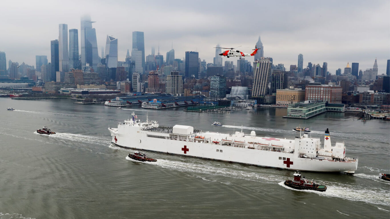 USNS Comfort in New York Harbor